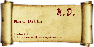 Marc Ditta névjegykártya